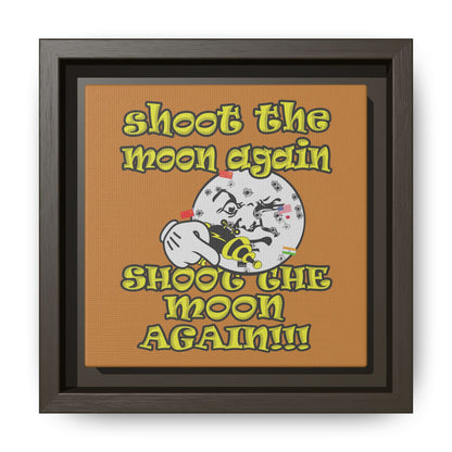 shoot the moon again - framed canvas art (light brown)