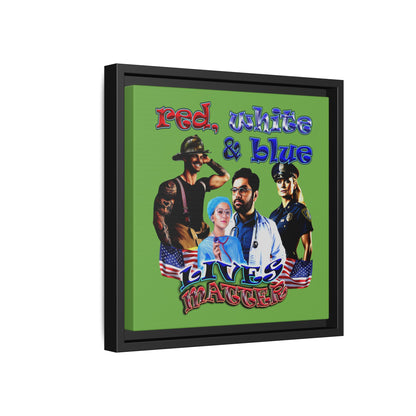 rw&b lives matter - framed canvas art (green)