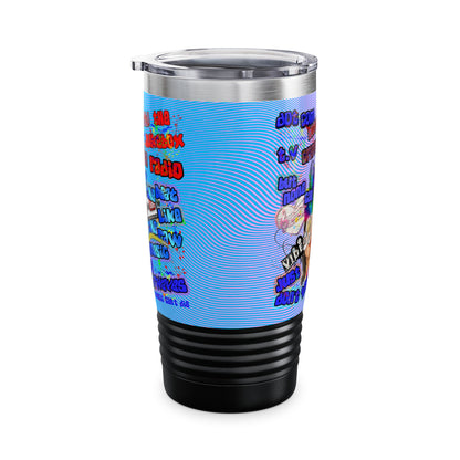 drop the beat - Ringneck Tumbler, 20oz  (light blue-purple wave)