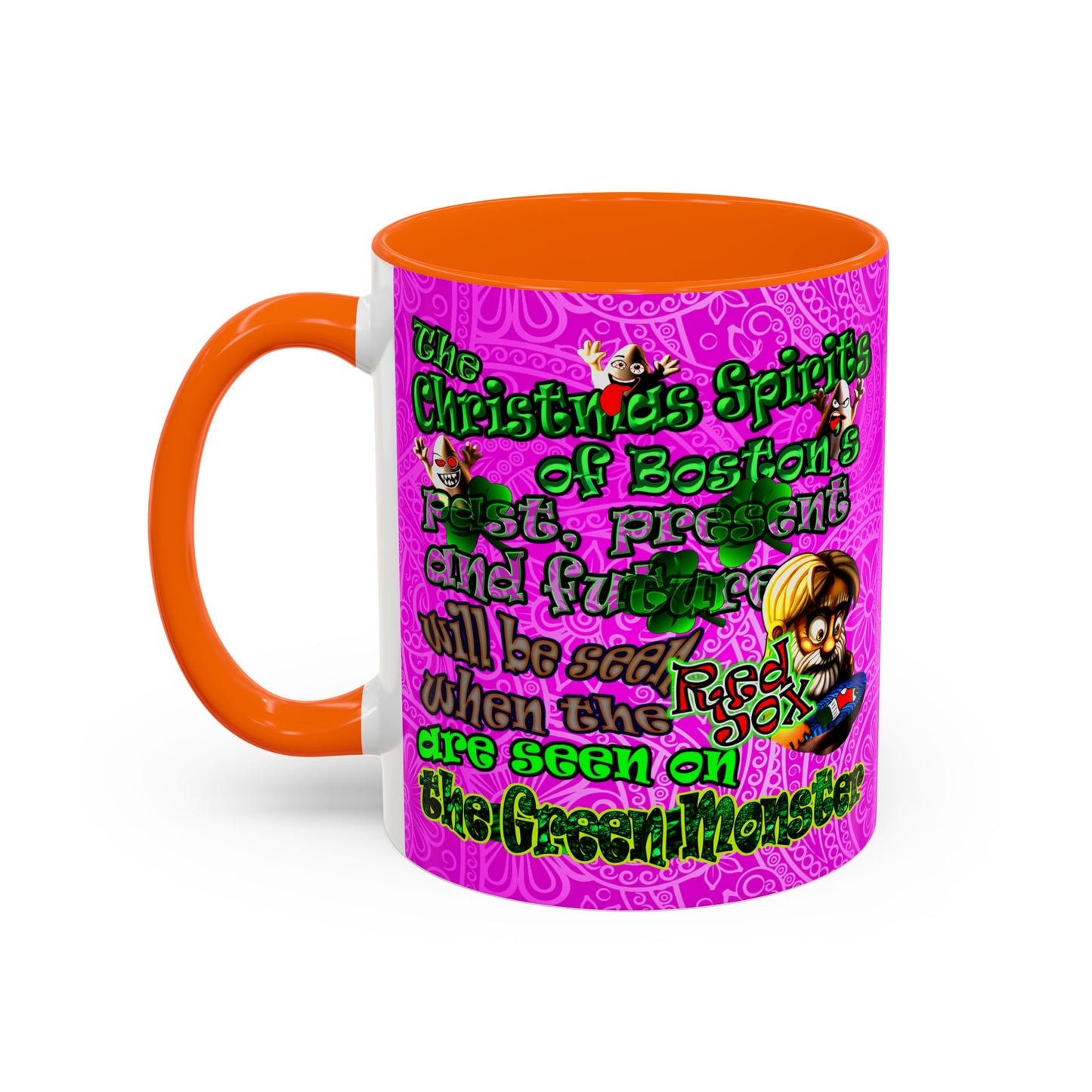 christmas spirits of boston - Accent Mug (pink swirl)