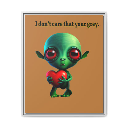I don't care that your grey - framed canvas art (light brown)