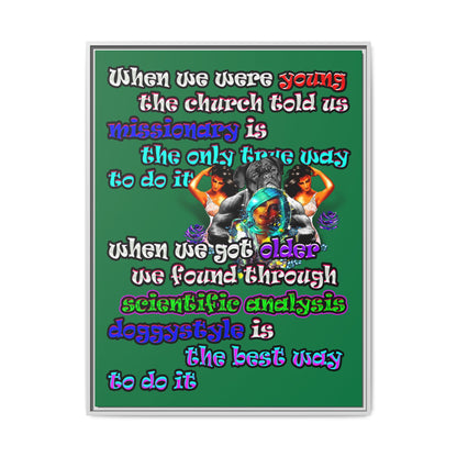 doggystyle - framed canvas art (dark green)
