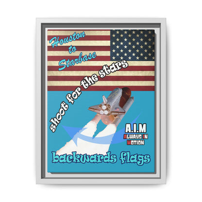shoot for the stars - framed canvas art (turquoise)