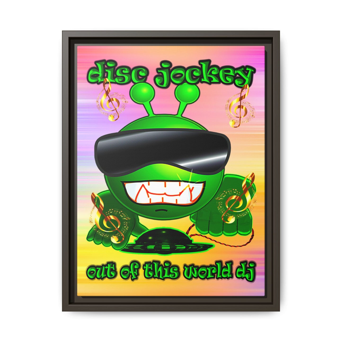 disc jockey - framed canvas art (color blur)
