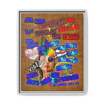 drop the beat - framed canvas art (brown papyrus)