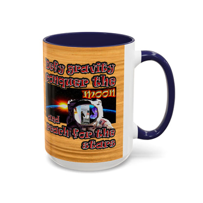 defy conquer reach - Accent Mug (butterscotch wood finish)