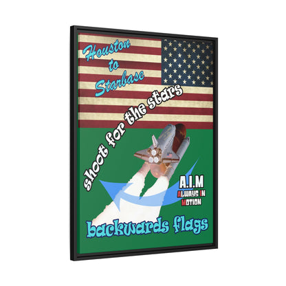 shoot for the stars - framed canvas art (dark green)