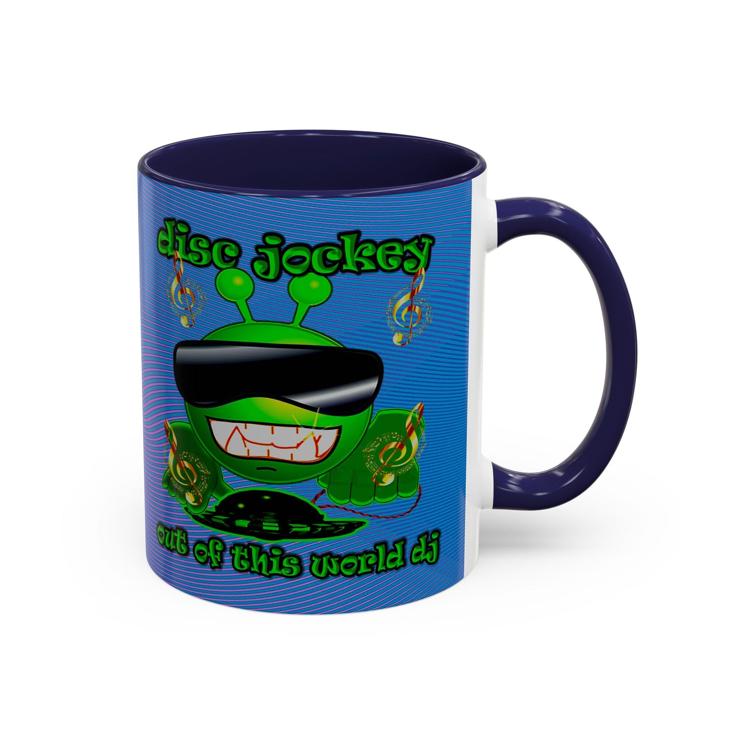 disc jockey - Accent Mug (light blue-purple wave)
