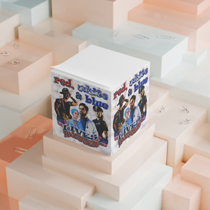 rw&b lives matter - note cube (white marble)