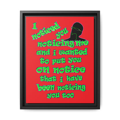 noticed you noticing - framed canvas art (red)
