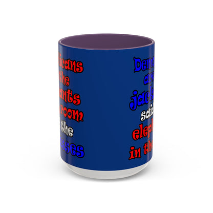 donkeys and elephants - Accent Mug (dark blue)