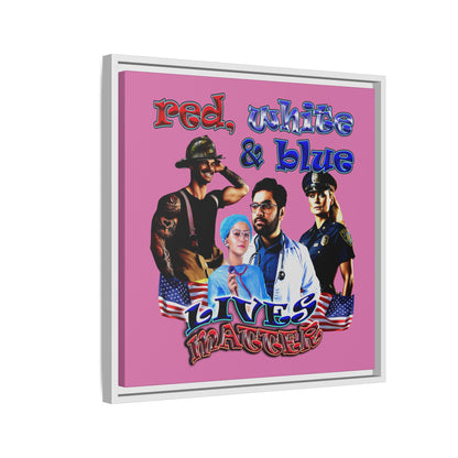 rw&b lives matter - framed canvas art (light pink)