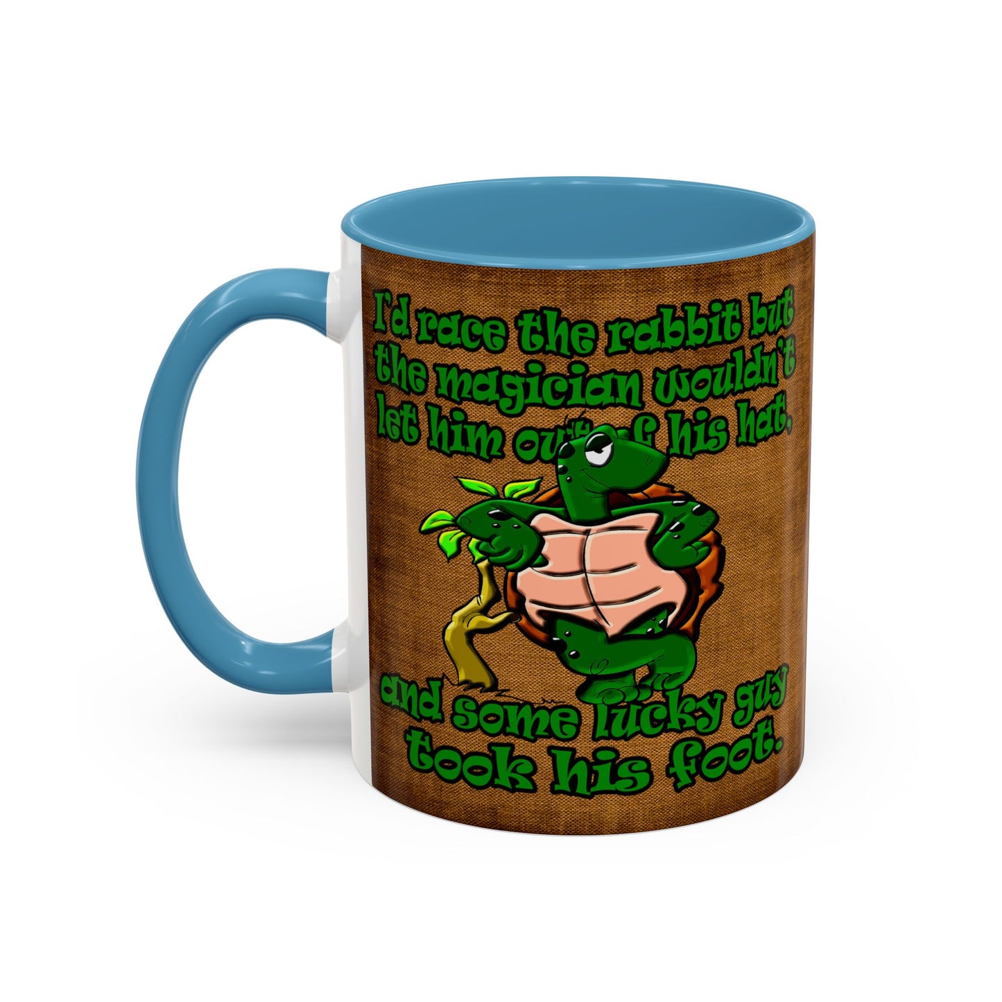 turtle race - Accent Mug (brown papyrus)