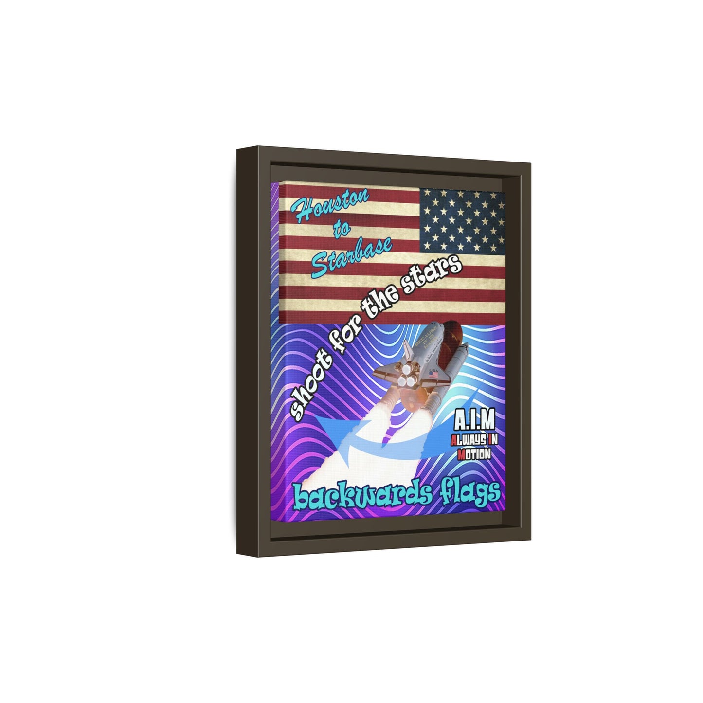 shoot for the stars - framed canvas art (purple wave)