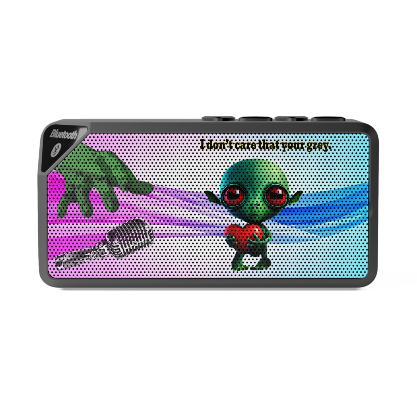 I don't care that your grey - Jabba Bluetooth Speaker (light blue-pink wave)