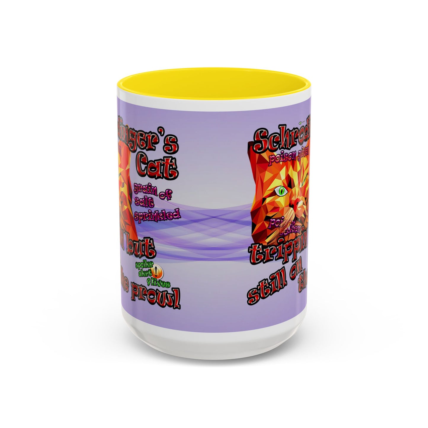 schrodinger's cat - Accent Mug (light blue-pink wave)