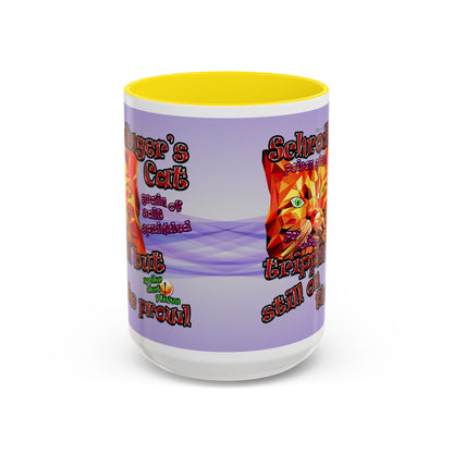 schrodinger's cat - Accent Mug (light blue-pink wave)