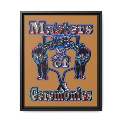 em cee squared - framed canvas art (light brown)