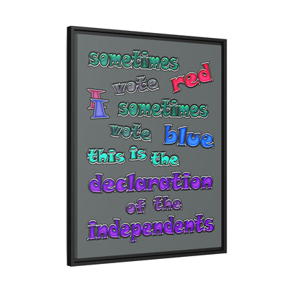 declaration of the independents - framed canvas art (dark grey)