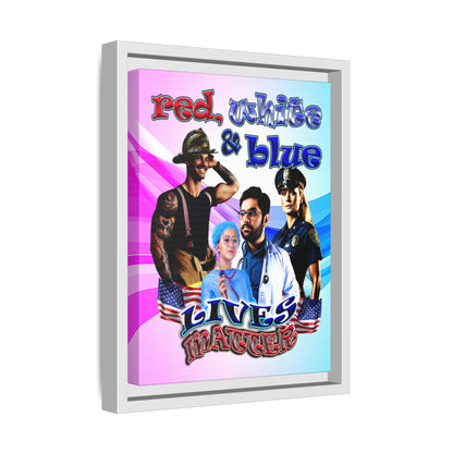rw&b lives matter - framed canvas art (light blue-pink wave)