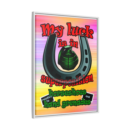 my luck - framed canvas art (color blur)