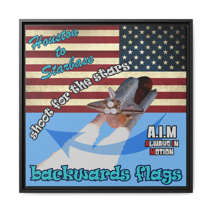 shoot for the stars - framed canvas art (light blue)