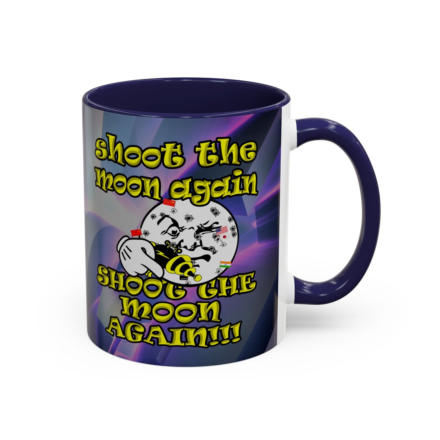 shoot the moon again - Accent Mug (grey-pink wave)