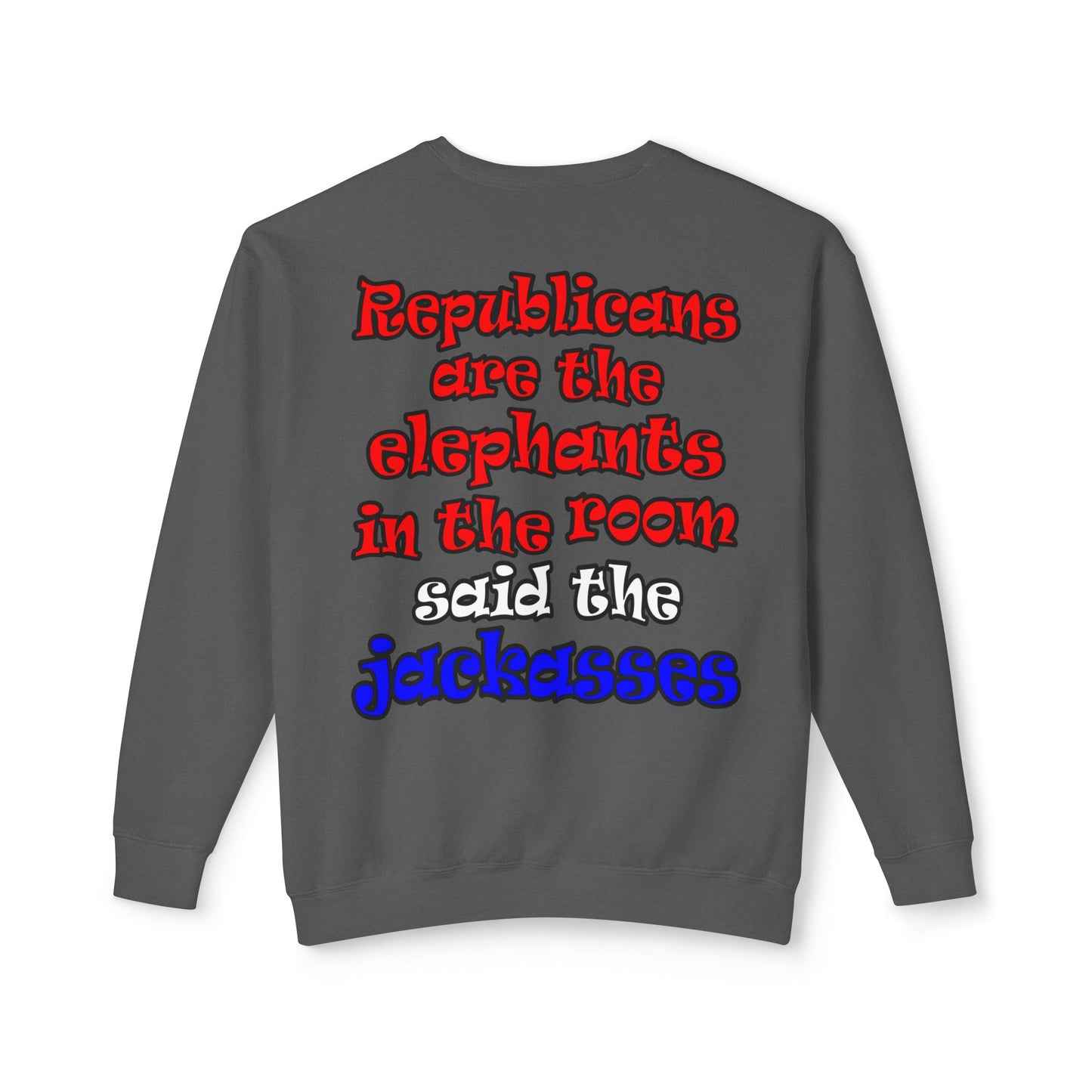 donkeys and elephants - Unisex Lightweight Crewneck Sweatshirt