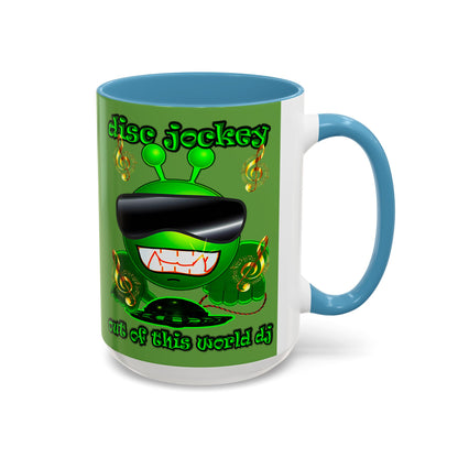 disc jockey - Accent Mug (green)