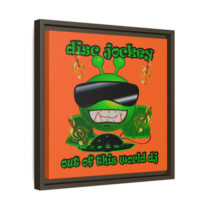 disc jockey - framed canvas art (orange)