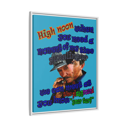 high noon - framed canvas art (turquoise)
