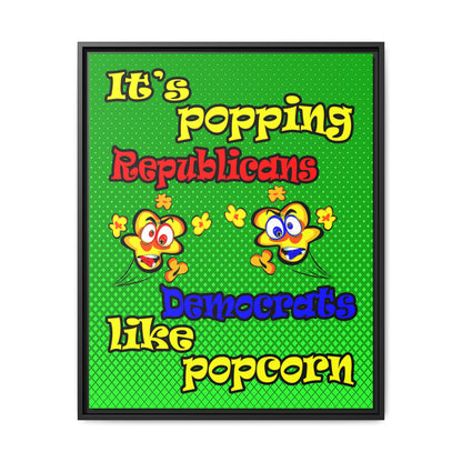 popping like popcorn - framed canvas art (logo green)