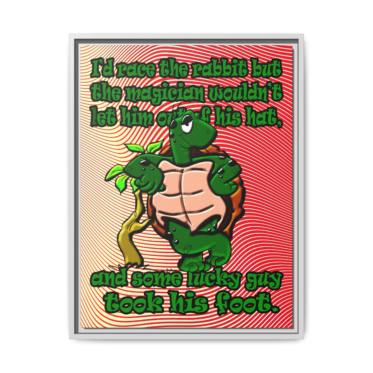 turtle race - framed canvas art (yellow-orange wave)