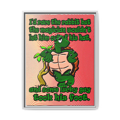 turtle race - framed canvas art (yellow-orange wave)
