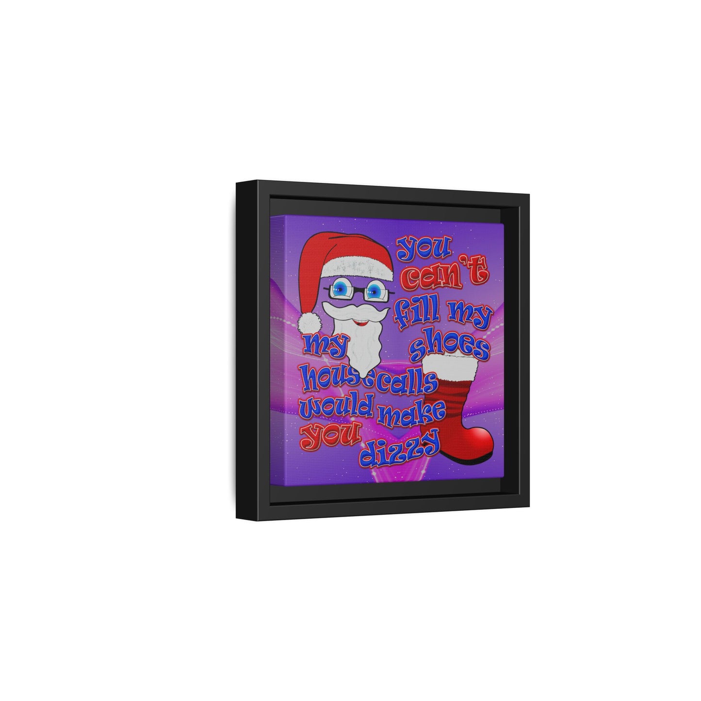 santa's shoes - framed canvas art (purple-pink wave)