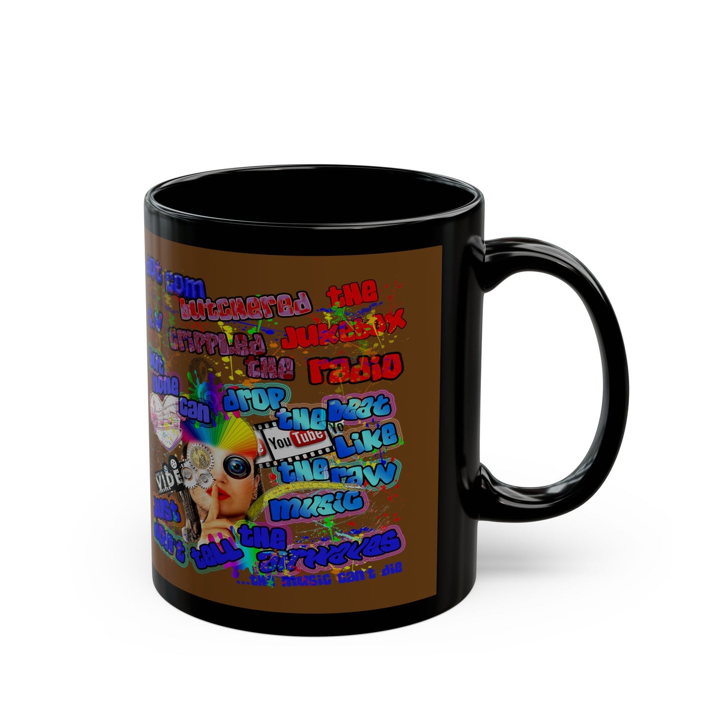drop the beat - Black Mug (brown)