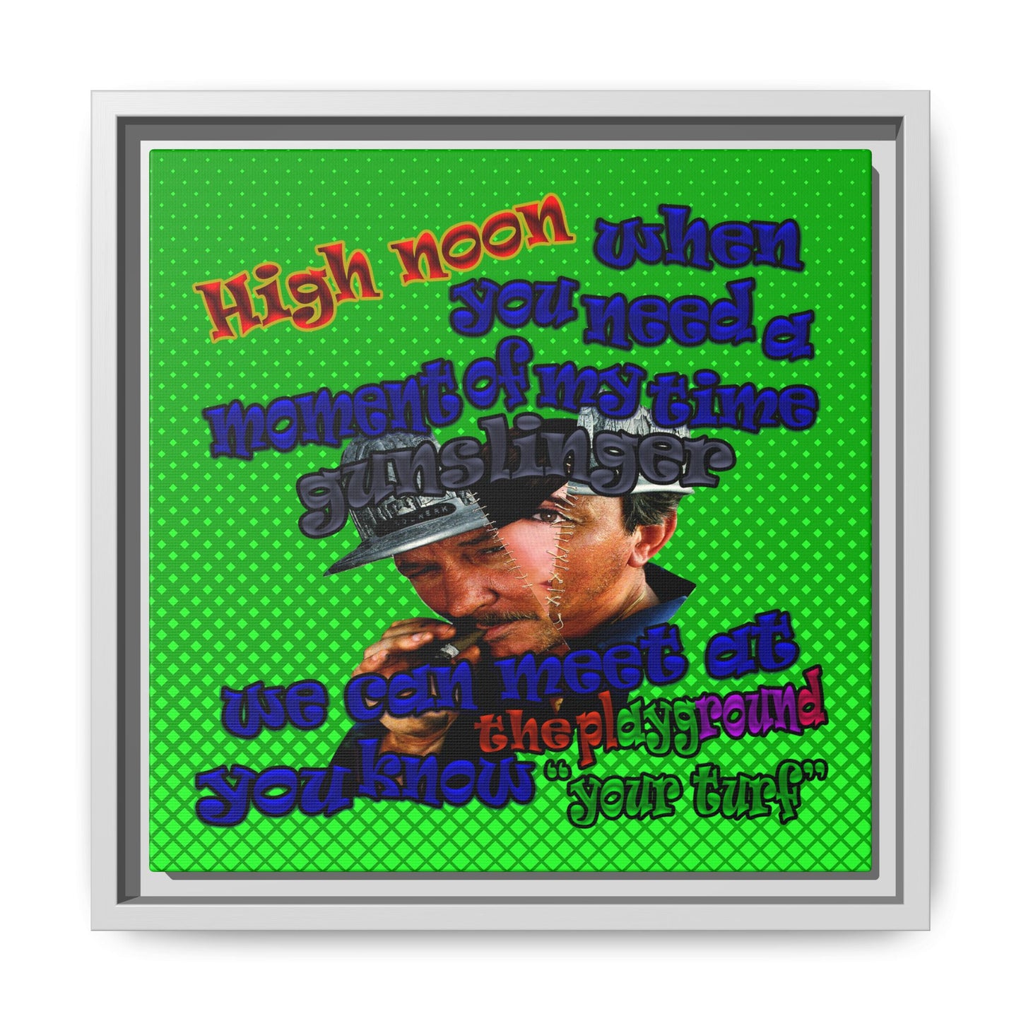 high noon - framed canvas art (logo green)