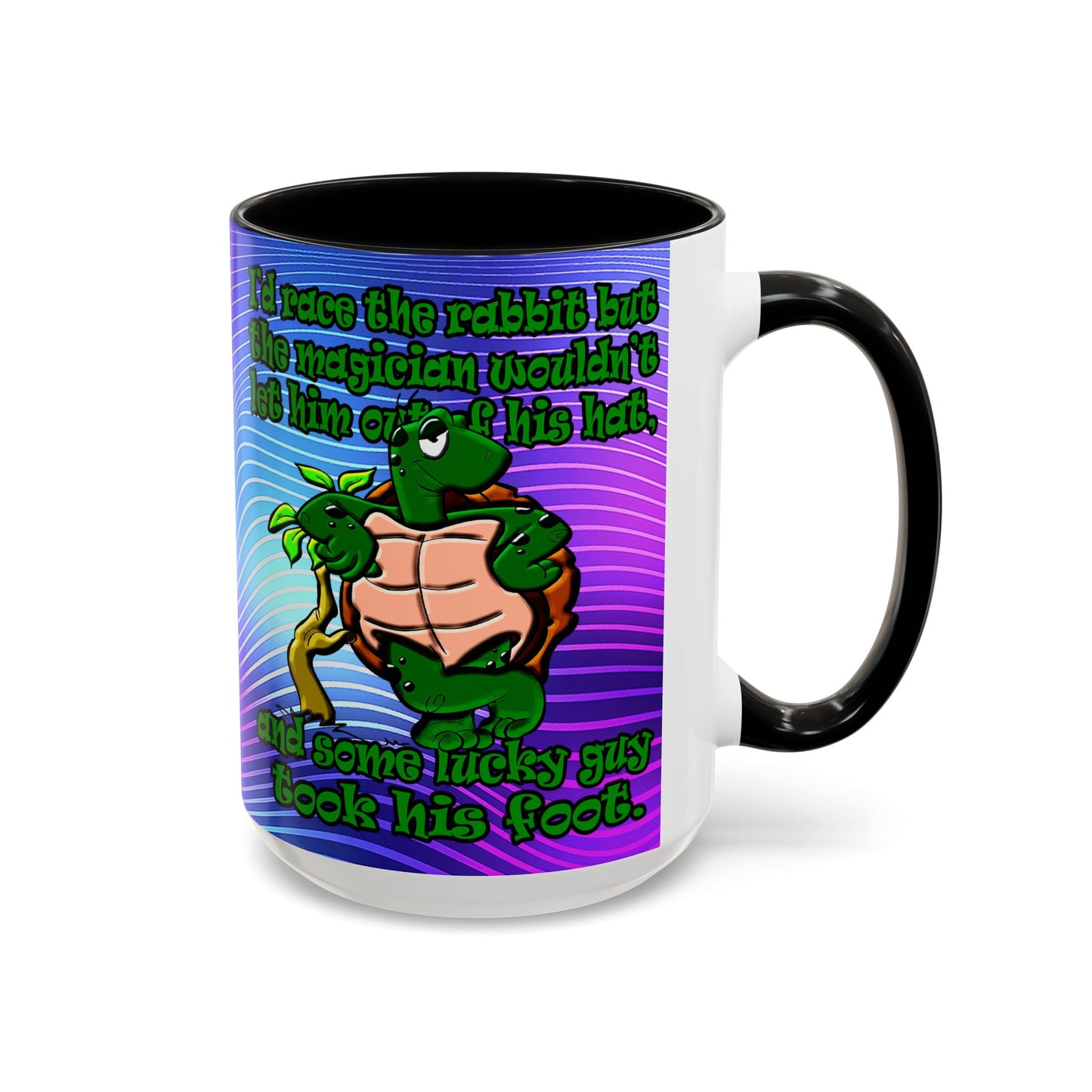 turtle race - Accent Mug (purple wave)