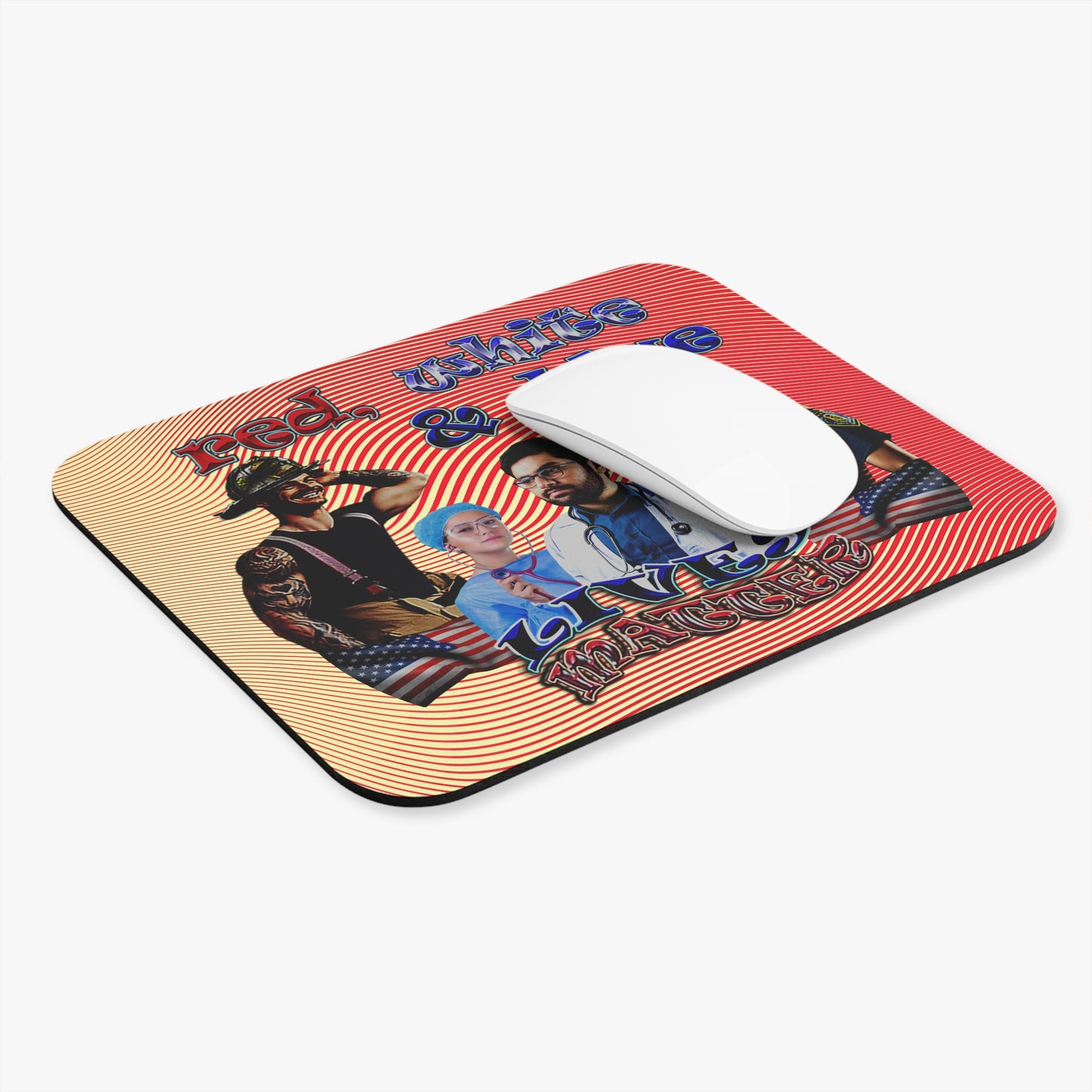 rw&b lives matter - Mouse Pad (Rectangle) (yellow-orange wave)