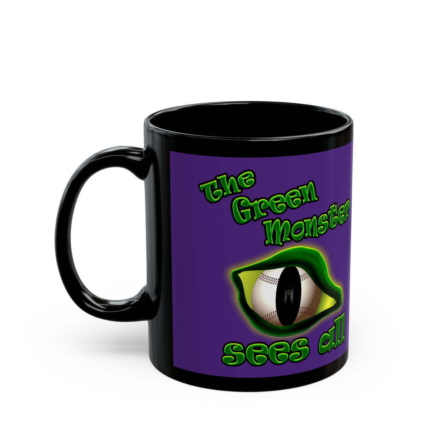 green monster - Black Mug (purple)