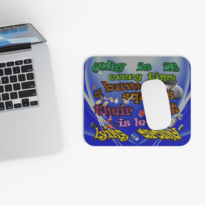 the bum's shit - Mouse Pad (Rectangle) (blue-white wave)
