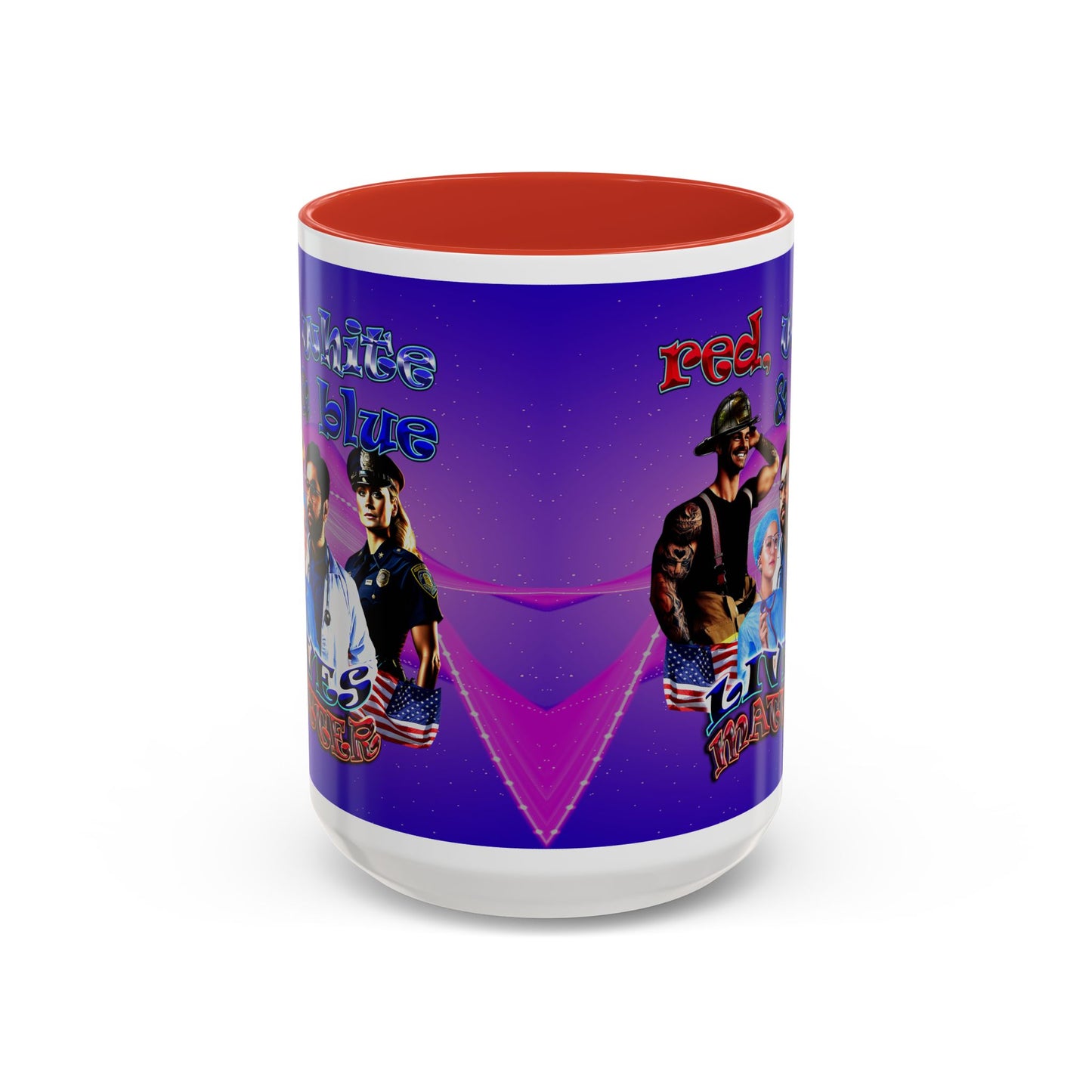 rw&b lives matter - Accent Mug (purple-pink wave)
