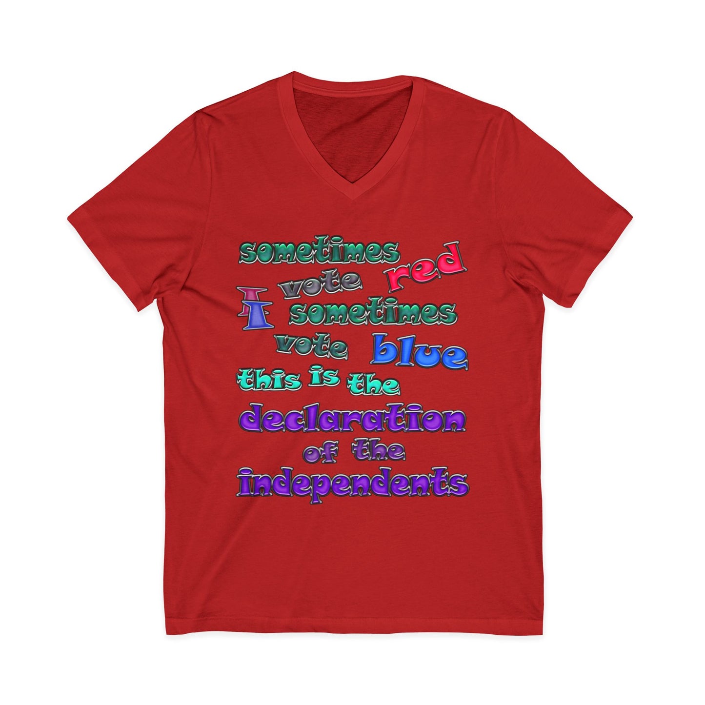 declaration of the independents - Unisex Jersey Short Sleeve V-Neck Tee