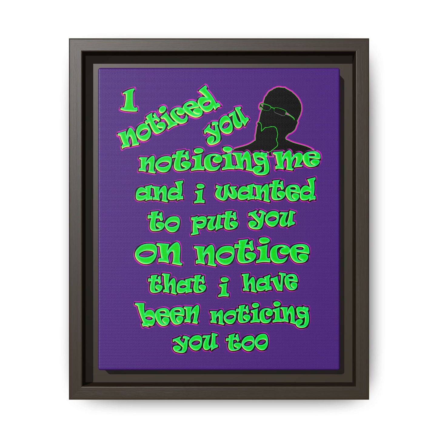 noticed you noticing - framed canvas art (purple)