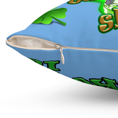 celtics logo - Spun Polyester Square Pillow - (light blue)