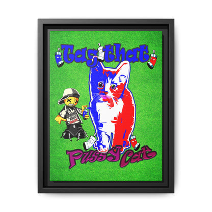 tag that - framed canvas art (green turf)