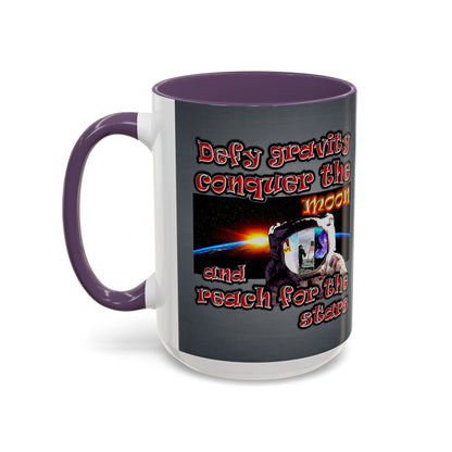 defy conquer reach - Accent Mug (grey-light grey)