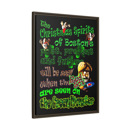 christmas spirits of boston - framed canvas art (black)