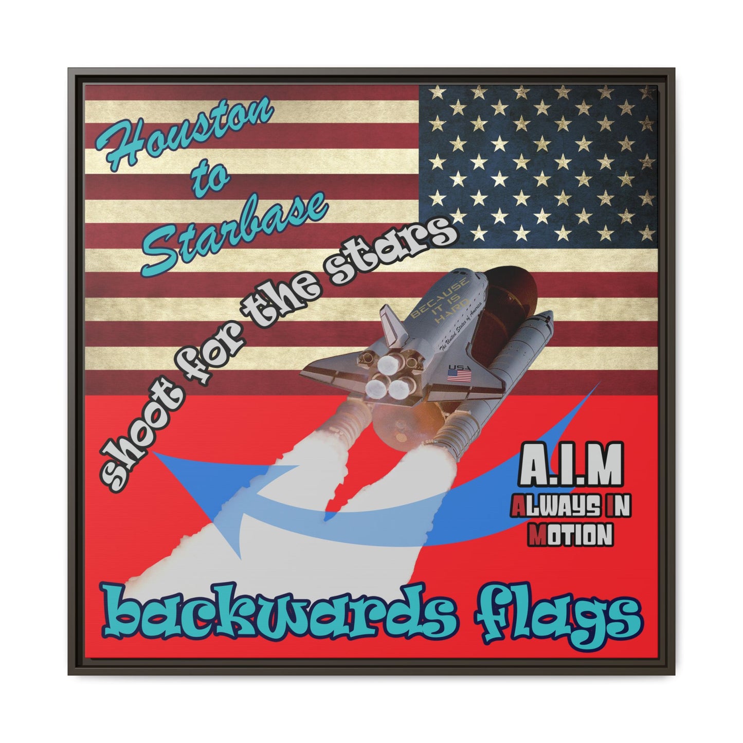 shoot for the stars - framed canvas art (red)