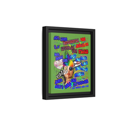 drop the beat - framed canvas art (green)